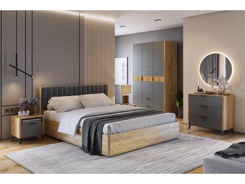 Спальня Адам дуб крафт золотой/графит