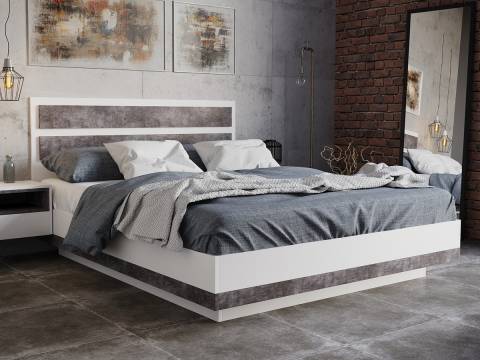 Кровать Лотос парящая 06-KR 1400 Бетон серый