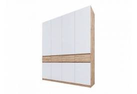 Шкаф распашной Турин дуб крафт золотой/белый шагрень