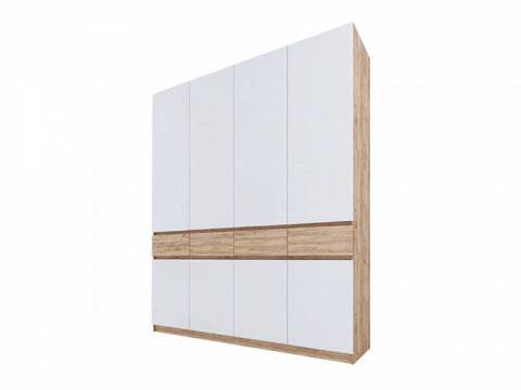 Шкаф распашной Турин дуб крафт золотой/белый шагрень