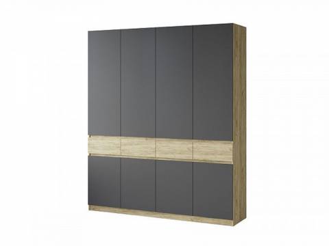 Шкаф распашной Турин дуб крафт золотой/графит