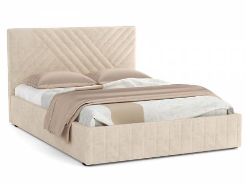 Кровать Гамма 1400 с основанием велюр тенерифе крем