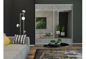 Шкаф-купе Юлия 2200 комбинированный ЛДСП/зеркало Каспий светлый