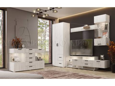 Гостиная Алтея Дуб крафт Белый