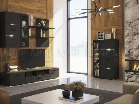 Гостиная Николь Пластер блэк, Черный