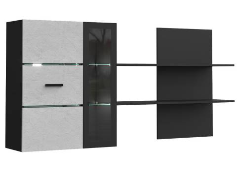 Шкаф навесной с полкой Николь Пластер Бьянко