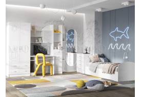 Детская Юниор-2 с рабочей зоной Шарли Белый