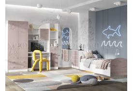 Детская Юниор-2 с рабочей зоной Шарли pink