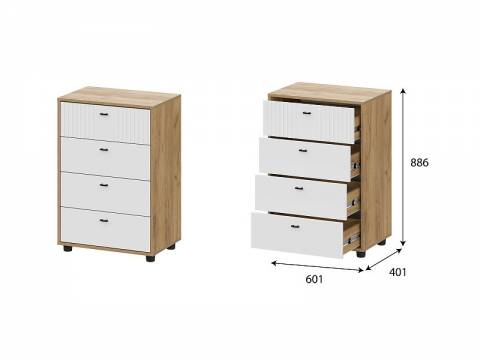 Комод 4 ящика Милан Дуб Золотой