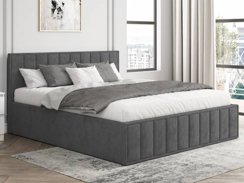 Кровать 1400 Лана графит велюр