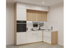 Кухонный гарнитур арт 17 Лайн Тальк Дуб сонома 2400х1400 мм