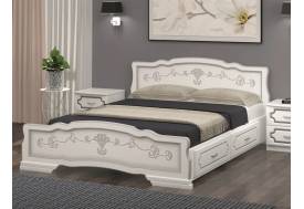 Кровать Карина-6 с 2-мя ящиками 1200 Белый жемчуг