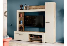 Гостиная Николь дуб крафт серый/софт айвори