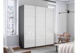 Шкаф-купе Прайм 3-х дверный 2100 три стекла белые Серый Диамант