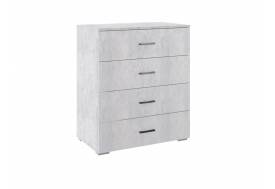 Комод 4 ящика Осло М05 ручка брусок Цемент светлый