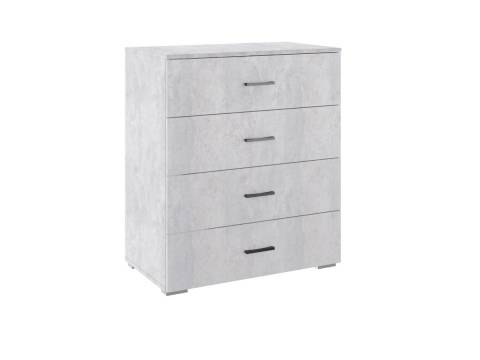 Комод 4 ящика Осло М05 ручка брусок Цемент светлый