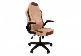 Кресло Chairman game 50 Россия св.бежевый/коричневый велюр Т6/Т14 пластик черный