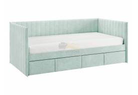 Кровать-софа с ящиками Твикс цвет велюра мята