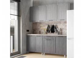Кухня Кальяри 1800 МДФ Холст Натуральный/Холст Грей без столешницы