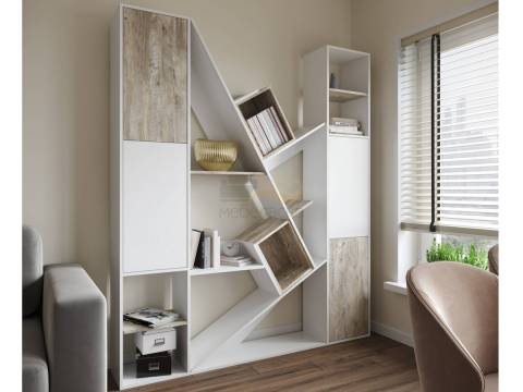 Стеллаж СТМ-3 Дуб юкон-Белый