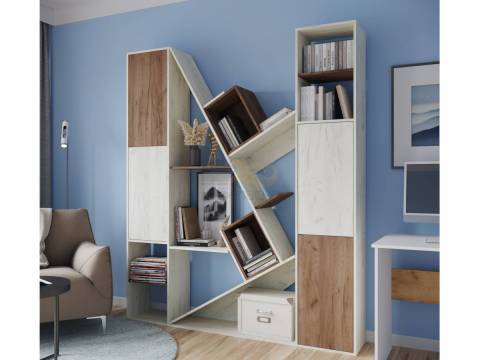 Стеллаж СТМ-3 крафт табачный-крафт белый