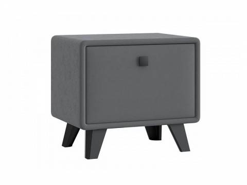 Тумба Николь 1 ящик микровелюр серый