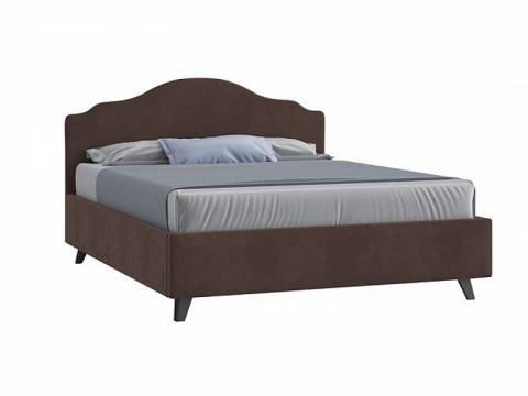 Кровать Адель с ПМ 1600х2000 мм микровелюр шоколад