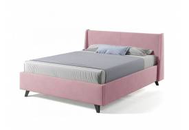 Кровать Лорен с ПМ 1200х2000 мм микровелюр розовый