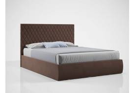 Кровать Стелла с ПМ 1400х2000 мм микровелюр шоколад