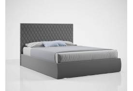 Кровать Стелла с ПМ 1600х2000 мм микровелюр серый