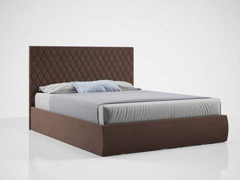 Кровать Стелла с ПМ 1800х2000 мм микровелюр шоколад