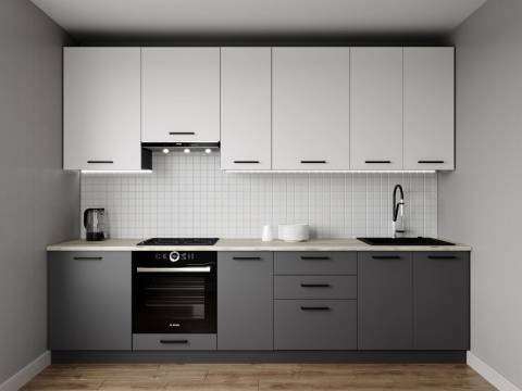 Кухонный гарнитур Меренга 3000 (верх 950 мм) МДФ