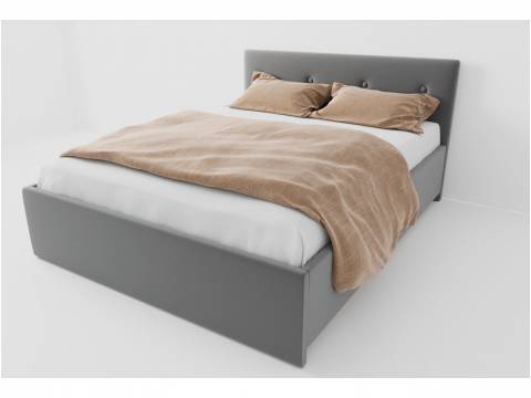 Кровать Дора основание ЩИТ 160 Серый велюр