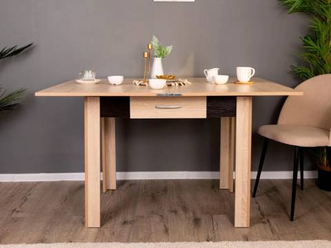 Стол обеденный Doma раскладной с ящиком Дуб сонома/Венге