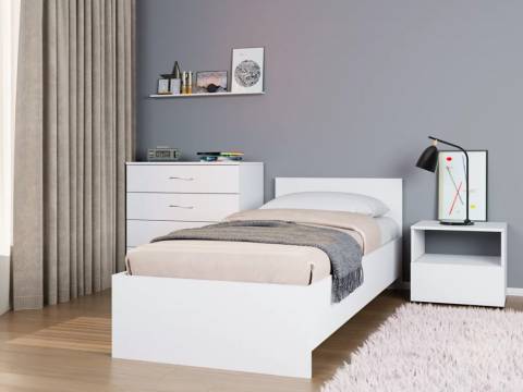 Кровать Монблан 90х200 см Белый Шагрень