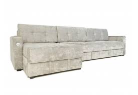 Диван угловой Тургояк c USB розеткой Светло-серый Ocean 960