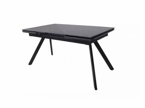 Стол раздвижной Атлант 1600 мрамор чёрный/черный муар