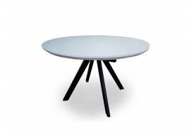 Стол Бахус раздвижной 1100 мм стекло белое/муар черный