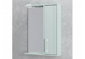 Шкаф-зеркало Альба 70 со светильником правый мята