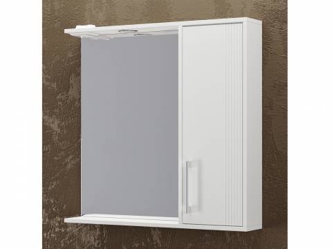 Шкаф-зеркало Альба 80 со светильником правый суфле