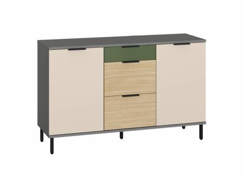 Комод 16.234.02 Марвэл Темно-серый-Сатин, Плэйн