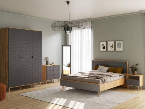 Спальня Денвер Дуб Вотан/Графит