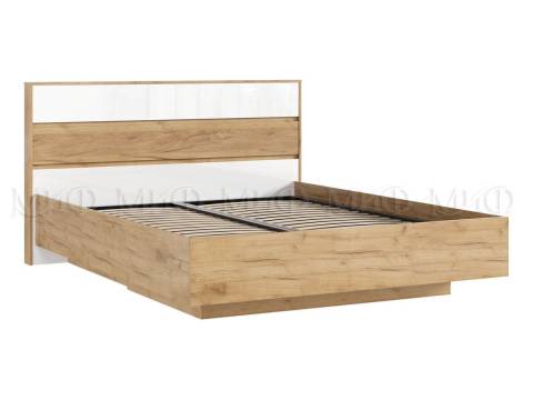 Кровать парящая 1600 Роджина (ортопед дерево) Белый глянец холодный/Дуб Крафт