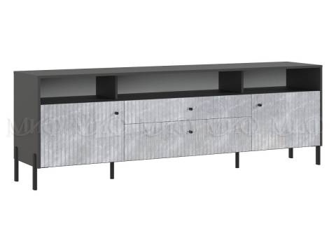 Тумба ТВ (металл) Оливия Мрамор Глянец, Графит