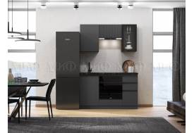 Кухня Техно-6 1500 мм Графит/Графит софт