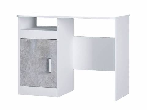 Стол письменный Паскаль белый/цемент светлый