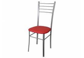 Стул Лайт ДХ-5 на серебряном каркасе обивка красный
