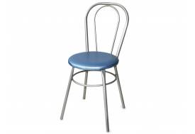 Стул №1 ДХ-8 без мягкой спинки обивка светло-голубой