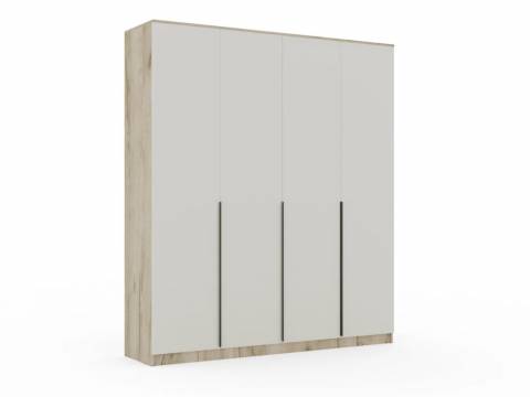 Шкаф Монблан New распашной 2000 4-х дверный Дуб крафт серый-Кашемир