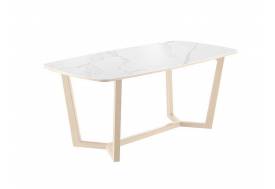 Стол нераздвижной Фрейм мрамор белый/массив дуб нордик